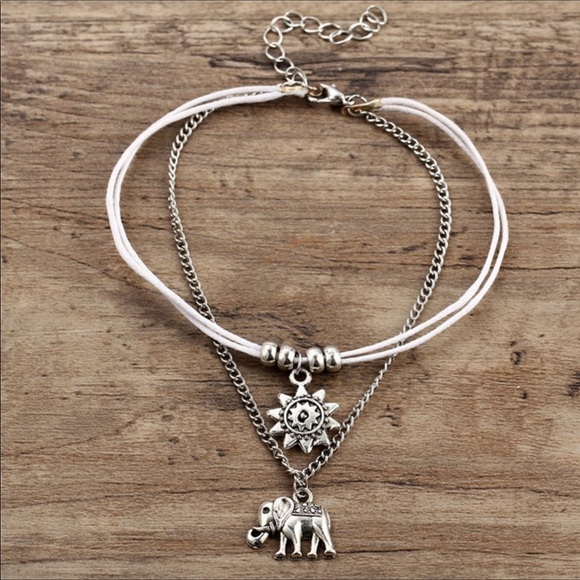 Elephant and Sun Ankle Bracelet - Picture 2 of 8